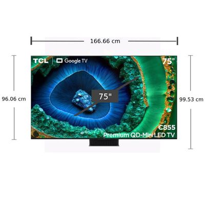 TCL TV 75C855 Google TV 75 Inch 4K UHD QD-Mini LED 75C855 2024